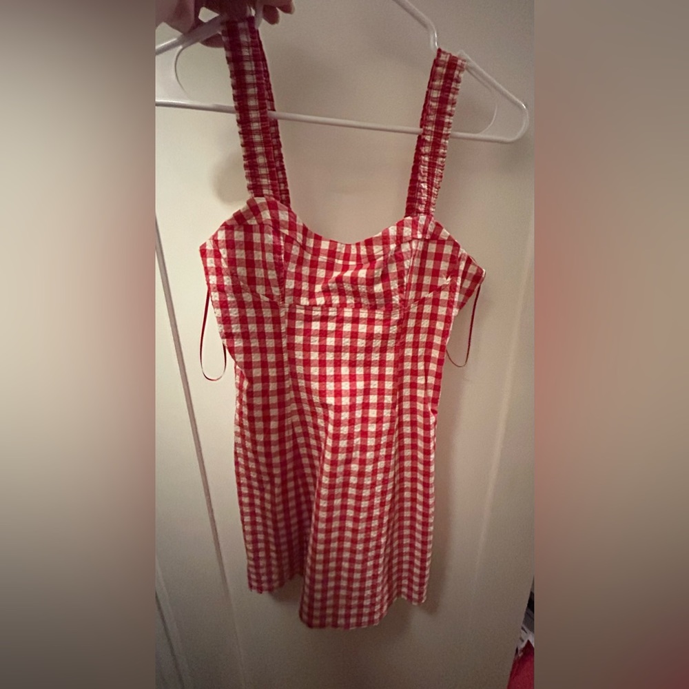 Zara red and white checkered dress (never worn)